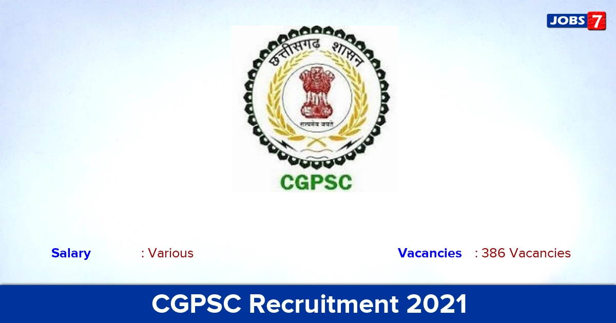 CGPSC Recruitment 2021 - Apply Online for 386 Senior Resident Vacancies