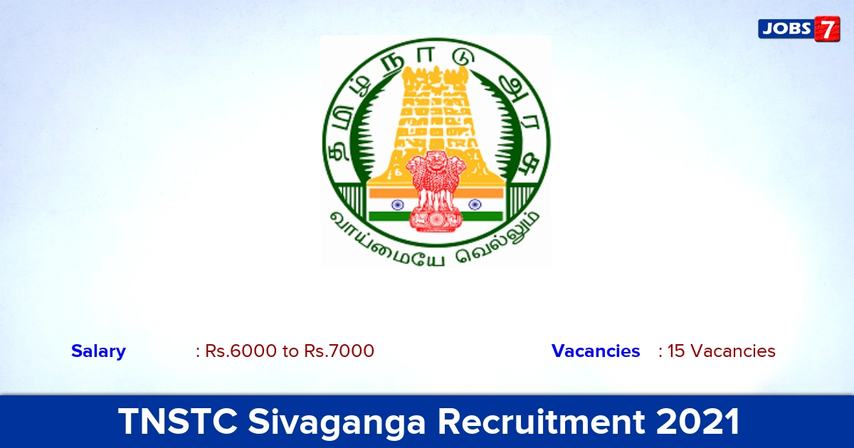 TNSTC Sivaganga Recruitment 2021 - Apply Online for 15 Diesel Mechanic Vacancies
