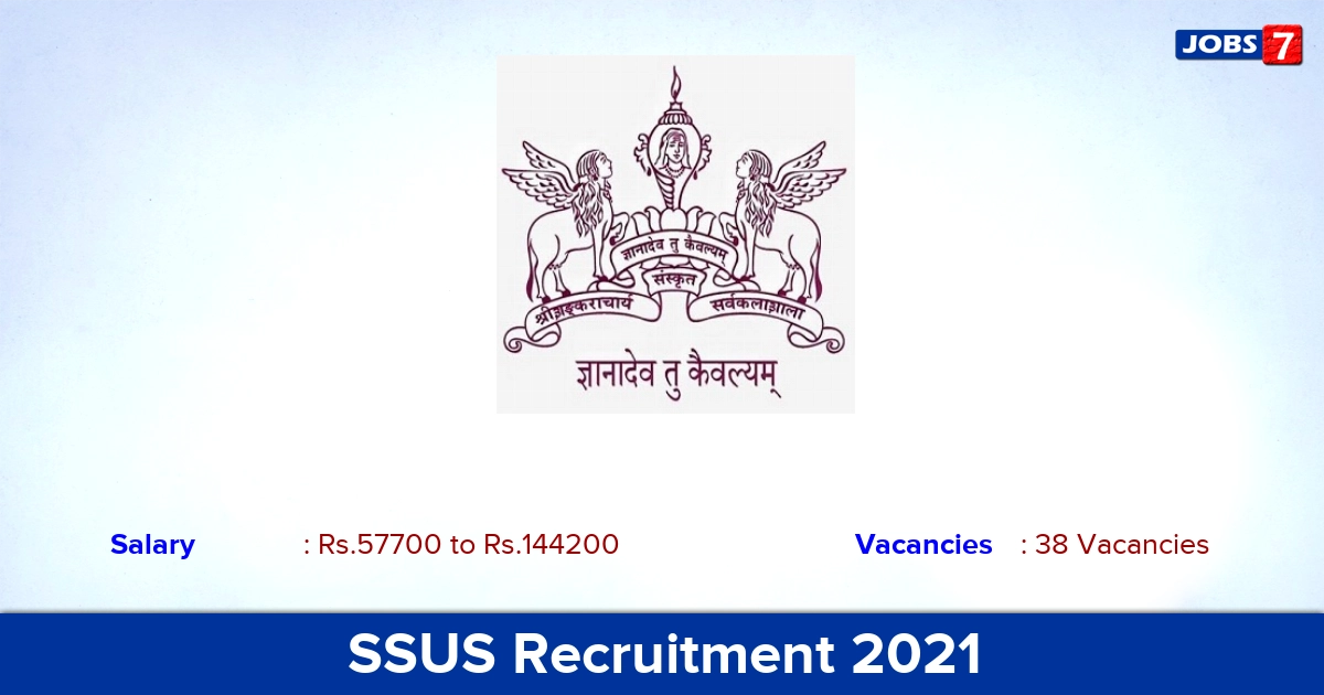 SSUS Recruitment 2021 - Apply Online for 38 Professor Vacancies