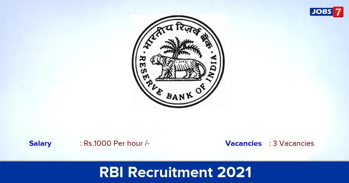 RBI Recruitment 2021 - Apply Offline for Medical Consultant Jobs