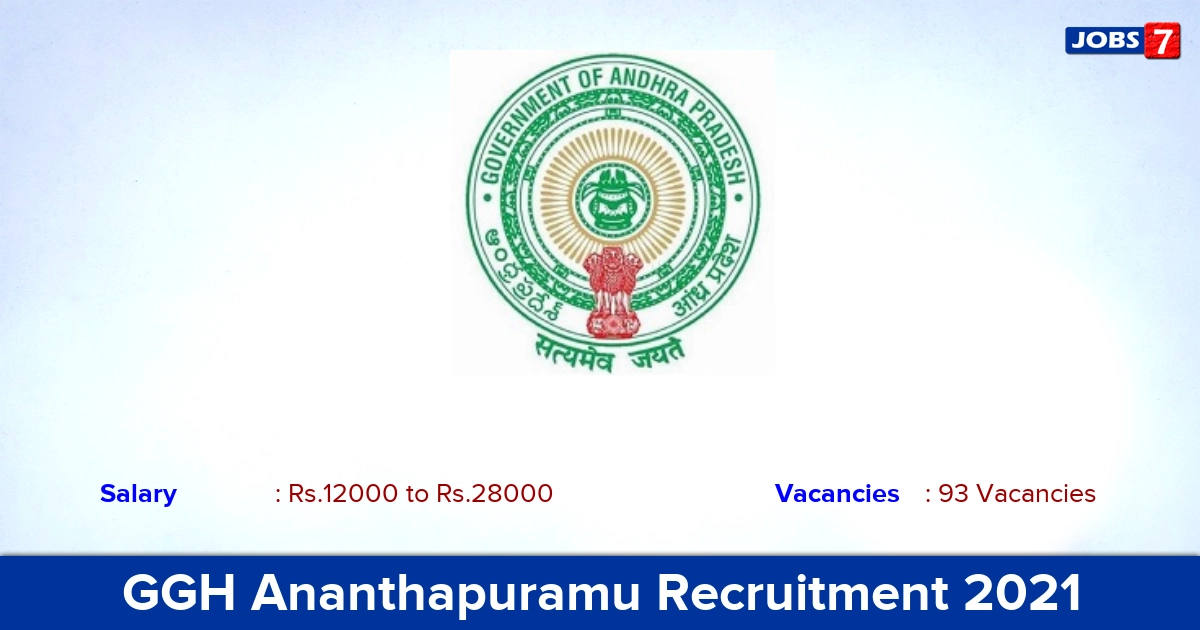 GGH Ananthapuramu Recruitment 2021 - Apply for 93 DEO, Lab Technician Vacancies