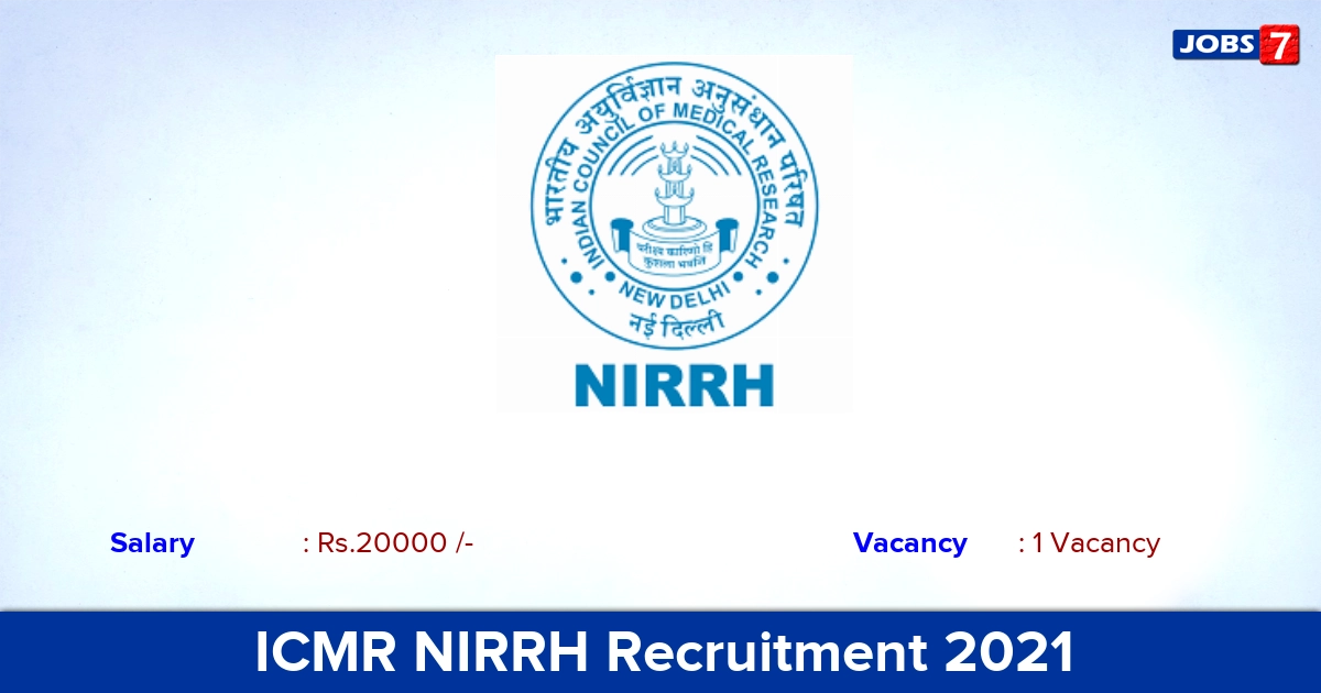 ICMR NIRRH Recruitment 2021 - Apply Online for Project Assistant Jobs