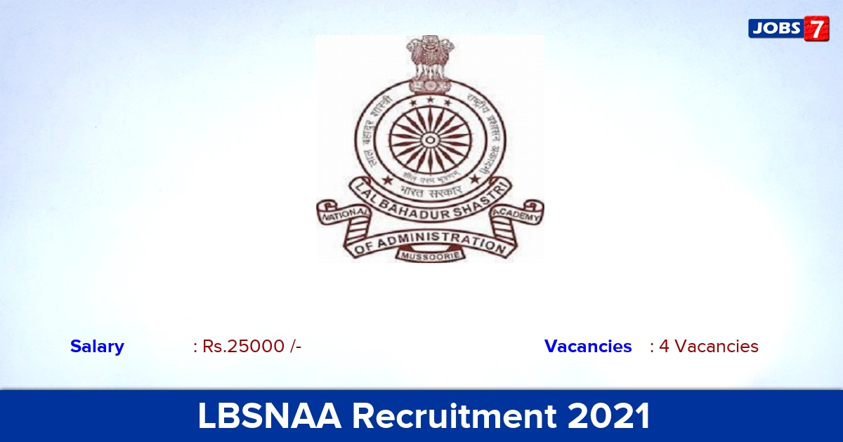 LBSNAA Recruitment 2021 - Direct Interview for YP Jobs