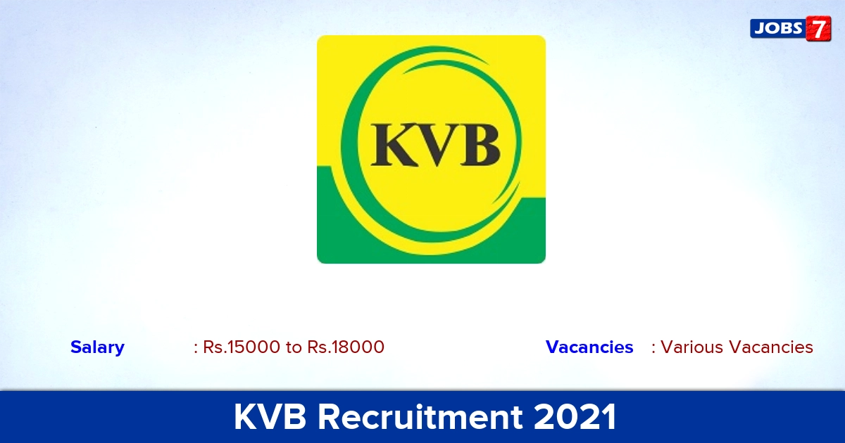 KVB Recruitment 2021 - Apply for Business Development Associate Vacancies