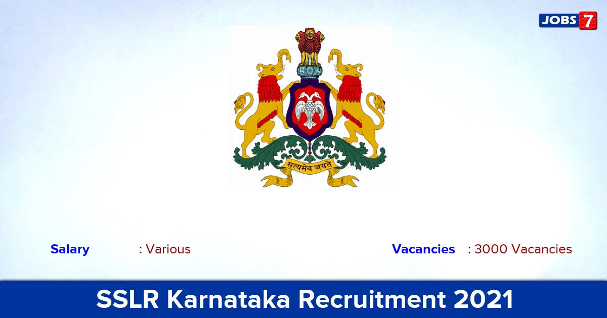 SSLR Karnataka Recruitment 2021 - Apply Online for 3000 Land Surveyor Vacancies