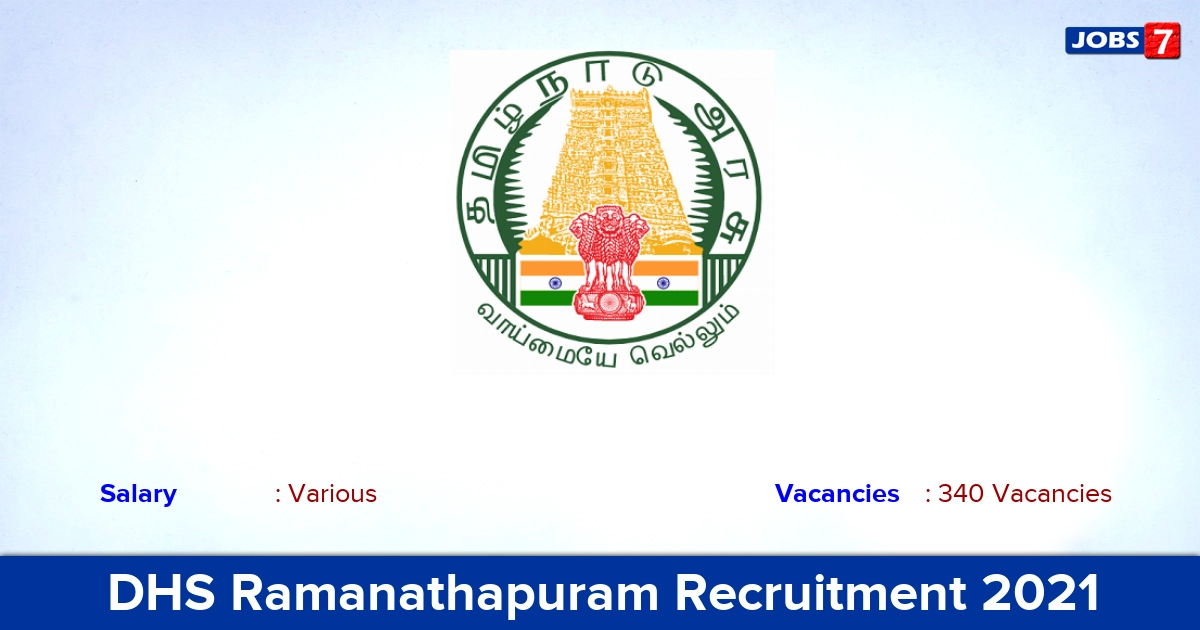 DHS Ramanathapuram Recruitment 2021 - Apply Offline for 340 MPHW, MLHP Vacancies