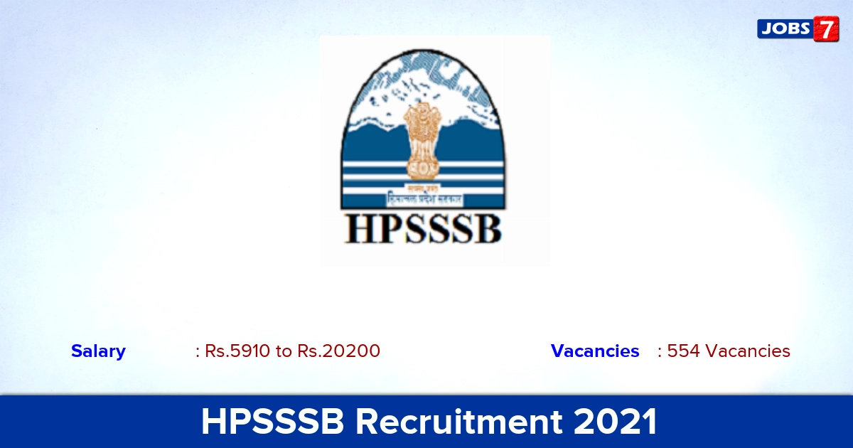 HPSSSB Recruitment 2021 - Apply Online for 554 Staff Nurse, Steno Typist Vacancies
