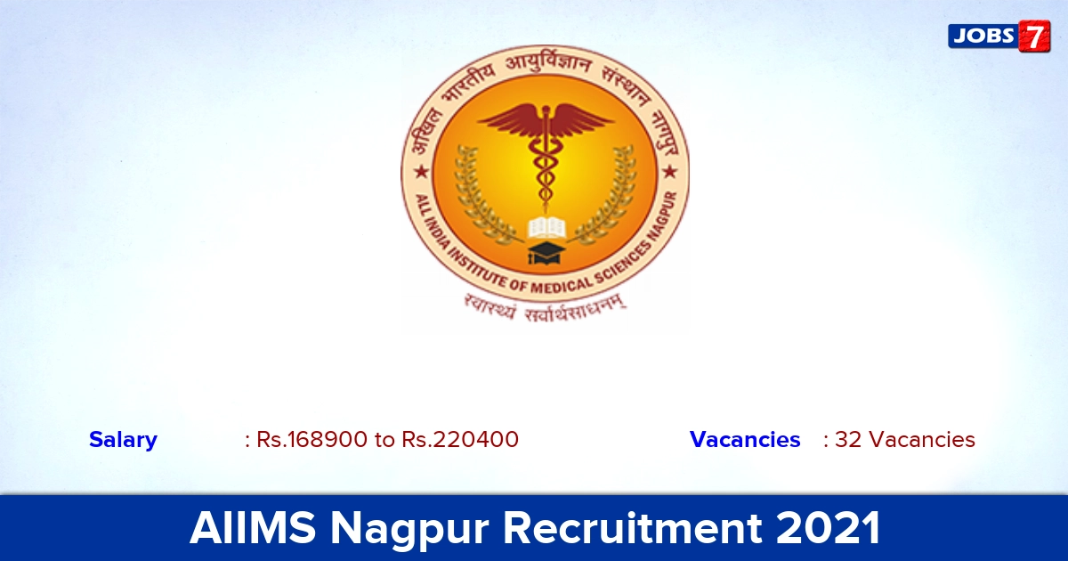 AIIMS Nagpur Recruitment 2021 - Apply Offline for 32 Professor Vacancies