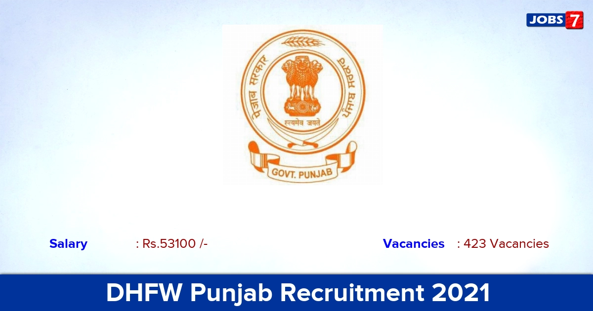 DHFW Punjab Recruitment 2021 - Direct Interview for 423 Medical Officer Vacancies