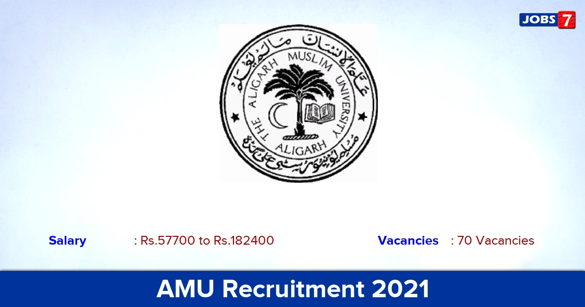 AMU Recruitment 2021 - Apply Online for 70 Professor Vacancies
