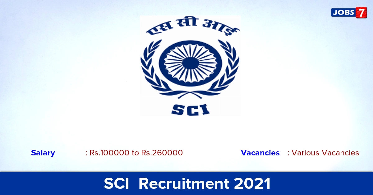 SCI  Recruitment 2021 - Apply Offline for GM, Deputy General Manager Vacancies