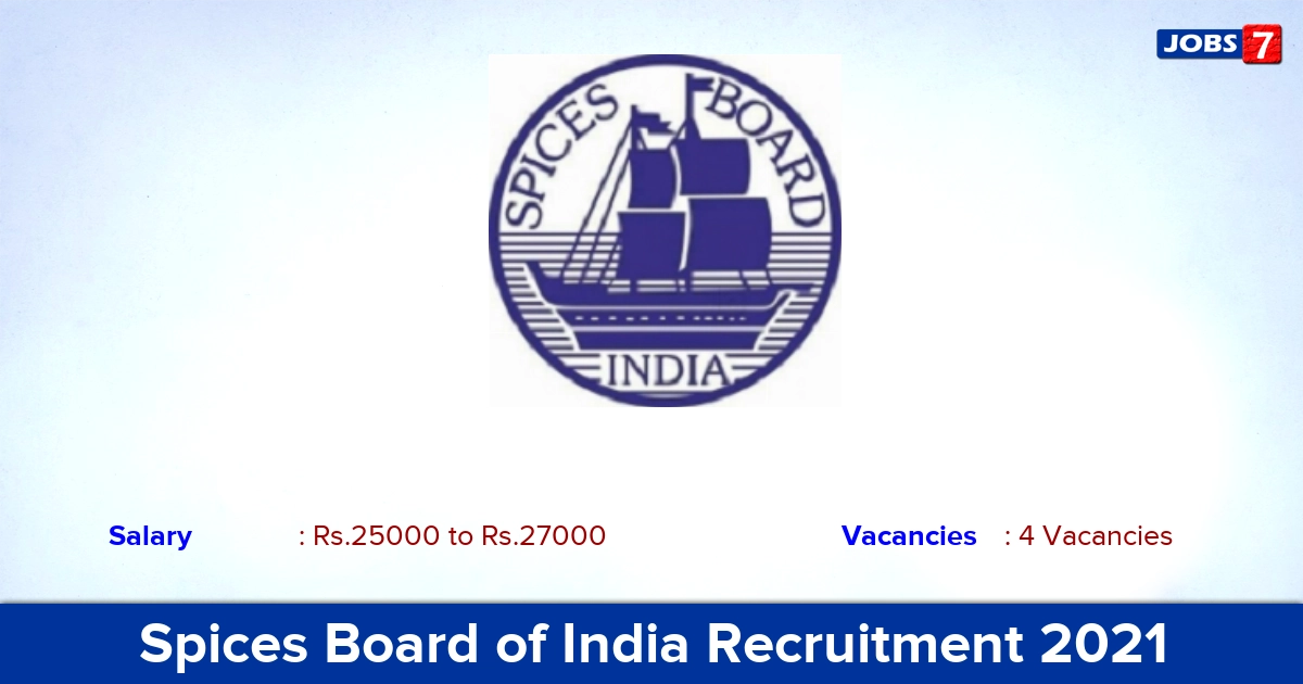 Spices Board of India Recruitment 2021 - Direct Interview for Project Assistant, Software Engineer Jobs