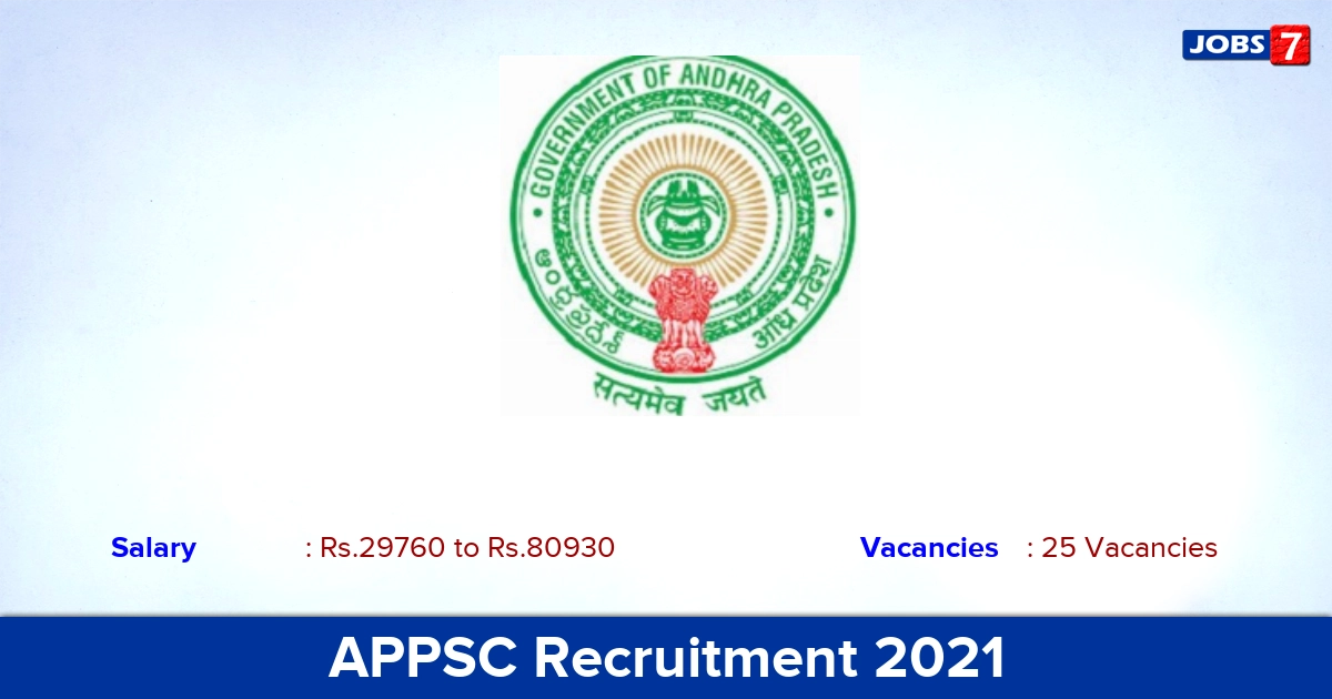 APPSC Recruitment 2021 - Apply Online for 25 Assistant Director Vacancies