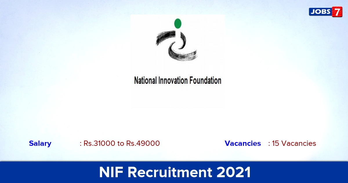 NIF Recruitment 2021 - Apply Online for 15 Project Associate Vacancies