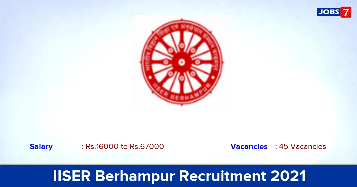 IISER Berhampur Recruitment 2021 - Apply Online for 45 MTS, Medical Officer Vacancies