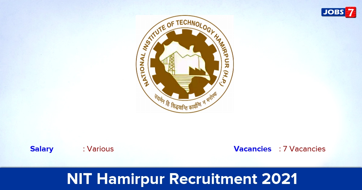 NIT Hamirpur Recruitment 2021 - Apply Offline for Temporary Faculty Jobs