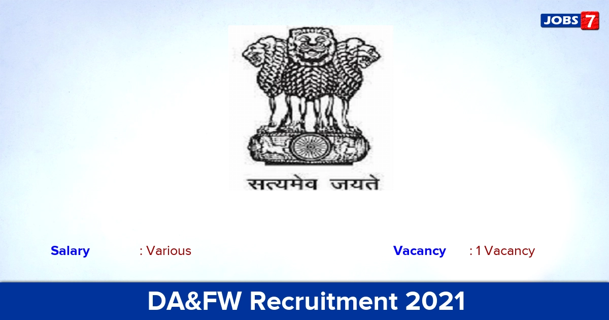 DA&FW Recruitment 2021 - Apply Offline for Assistant Director Jobs