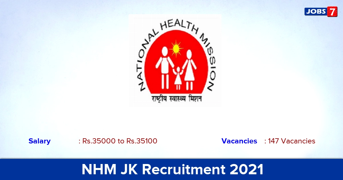 NHM JK Recruitment 2021 - Apply Offline for 147 Medical Officer Vacancies