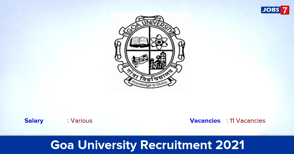 Goa University Recruitment 2021 - Direct Interview for 11 Assistant Professor Vacancies