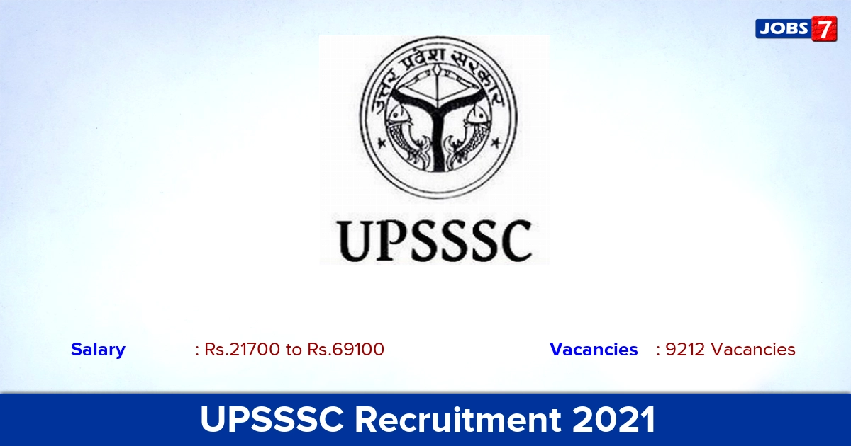 UPSSSC Recruitment 2021 - Apply Online for 9212 Female Health Worker Vacancies