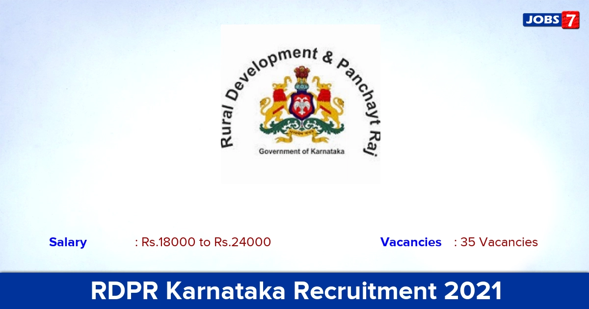 RDPR Karnataka Recruitment 2021 - Apply for 35 Resource Person Vacancies