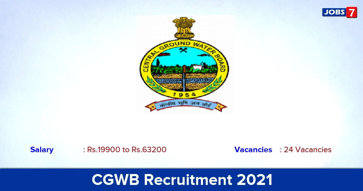 CGWB Recruitment 2021 - Apply Offline for 24 Staff Car Driver Vacancies