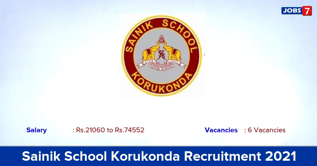 Sainik School Korukonda Recruitment 2021 - Apply Offline for Medical Officer Jobs