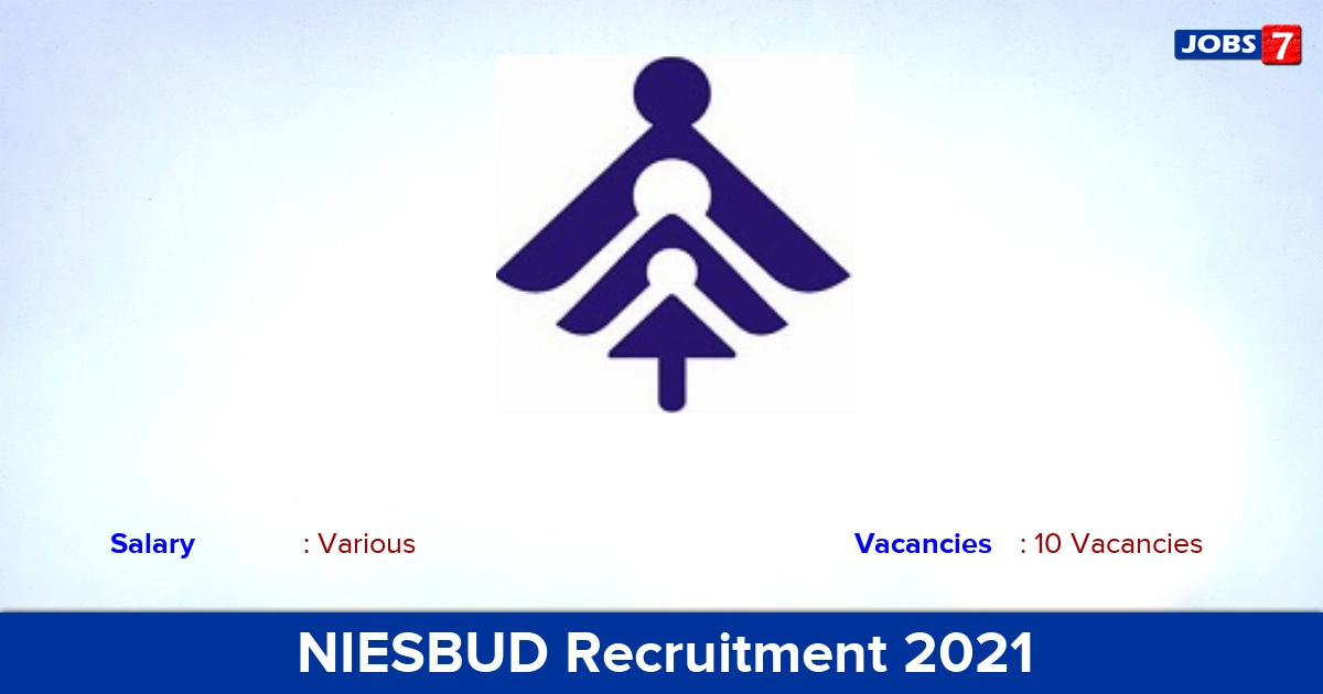 NIESBUD Recruitment 2021 - Apply Online for 10 Consultant Vacancies