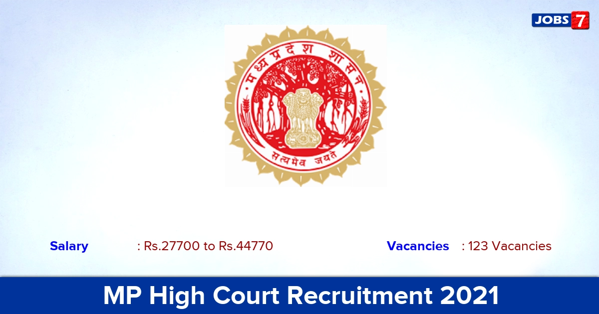 MP High Court Recruitment 2021 - Apply Online for 123 Civil Judge Vacancies, Date End Soon Apply!!