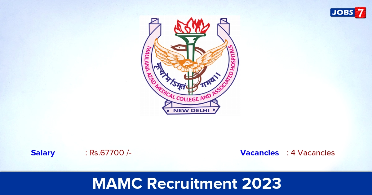 MAMC Recruitment 2023 - Apply Offline for Senior Resident Jobs