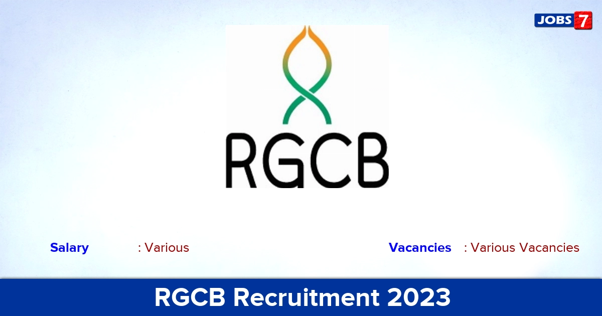 RGCB Recruitment 2023 - Apply Offline for Senior Manager Vacancies