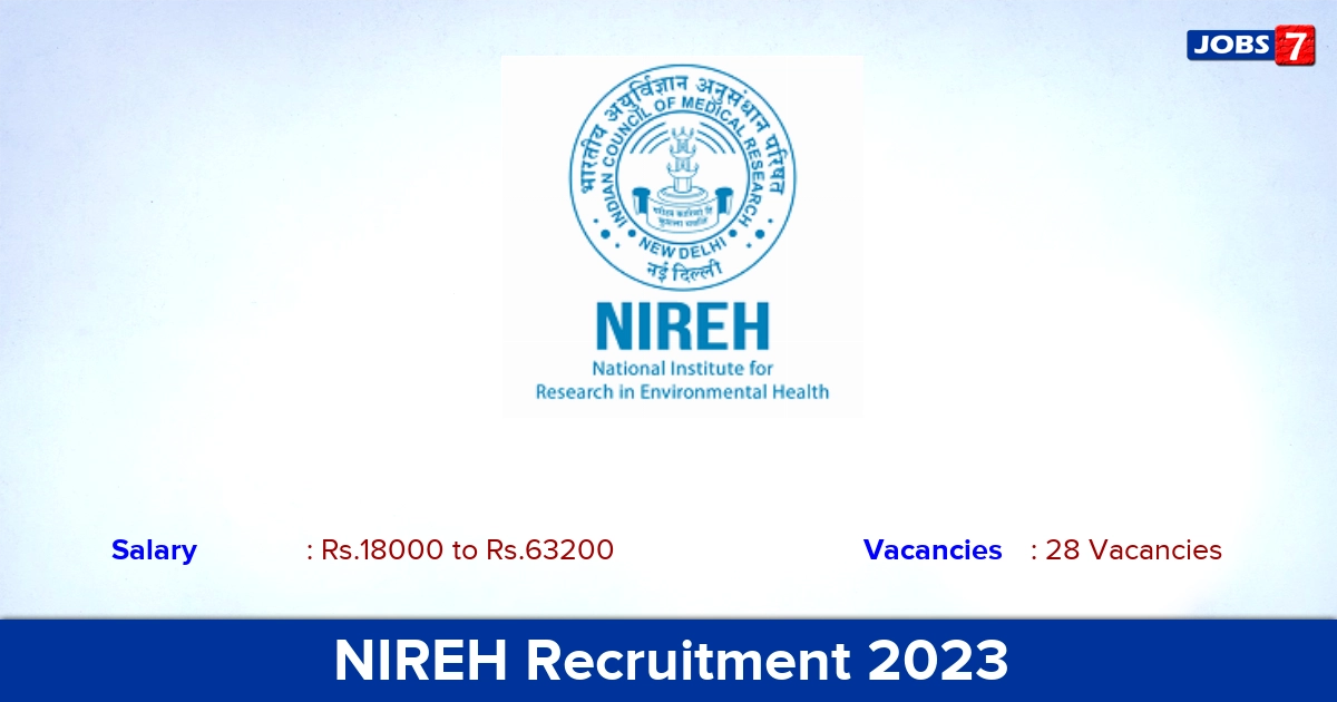 NIREH Recruitment 2023 - Apply Offline for 28 MTS, Technician Vacancies