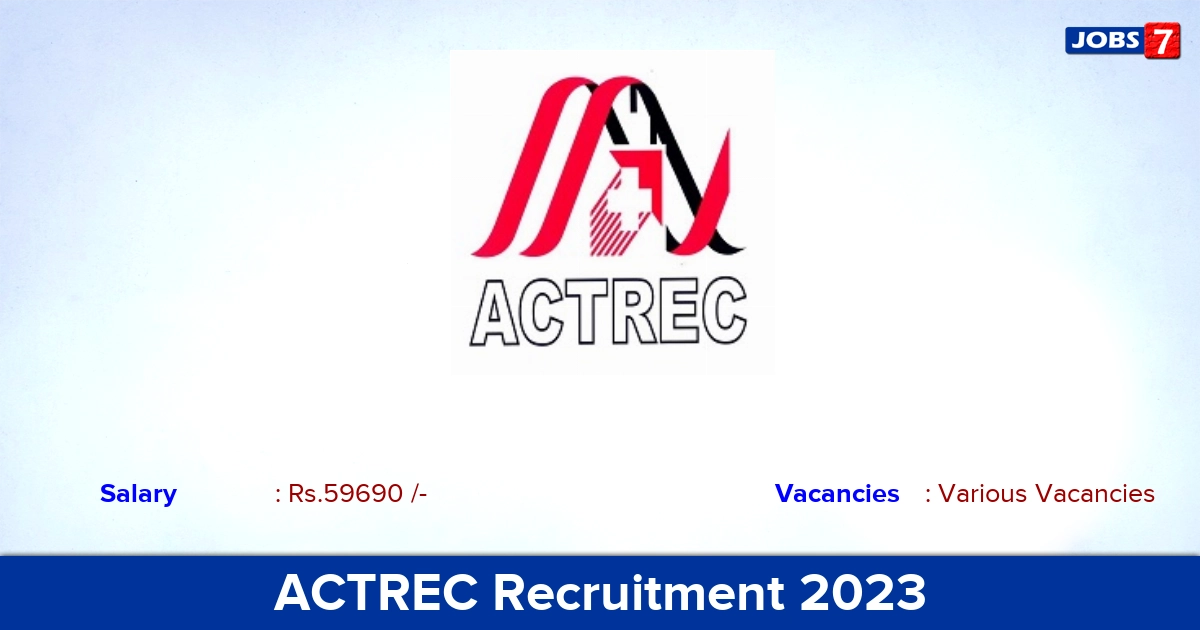 ACTREC Recruitment 2023 - Apply Online for Post Doctoral Fellow Vacancies