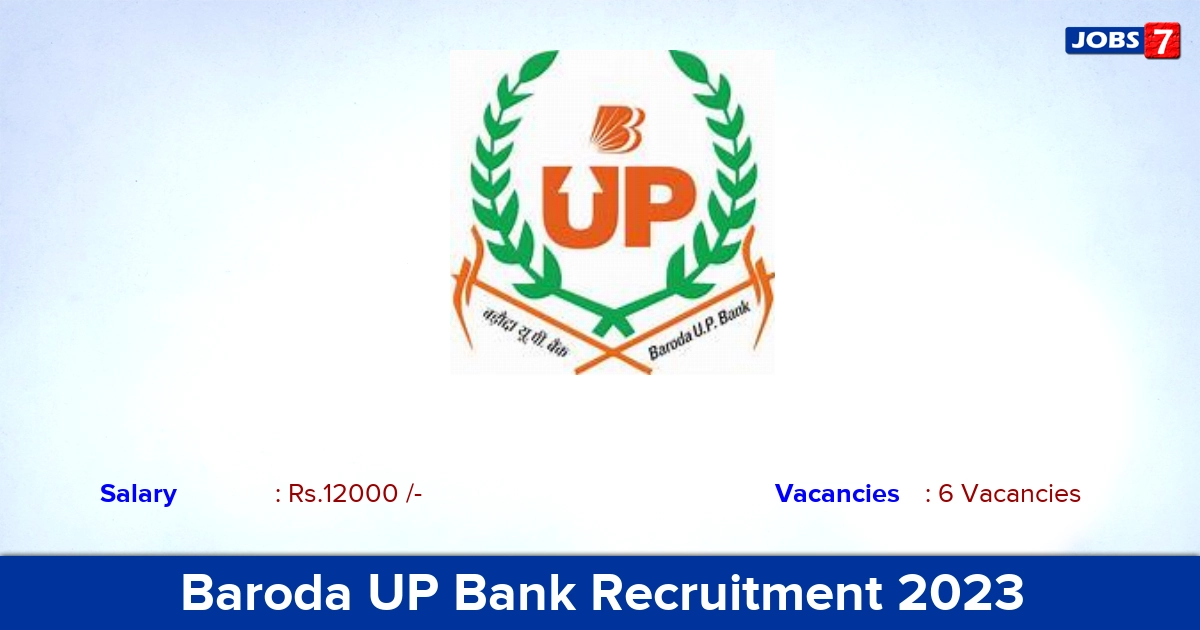 Baroda UP Bank Recruitment 2023 - Apply Offline for Financial Literacy Counselor Jobs