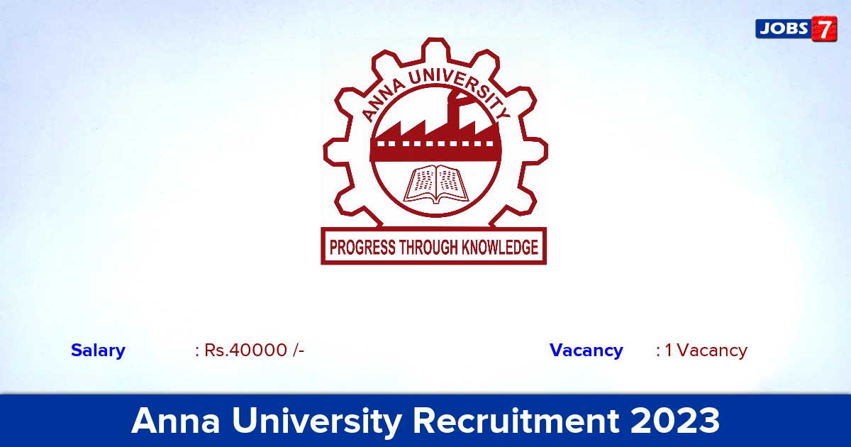 Anna University Recruitment 2023 - Apply Offline for Special Officer Jobs