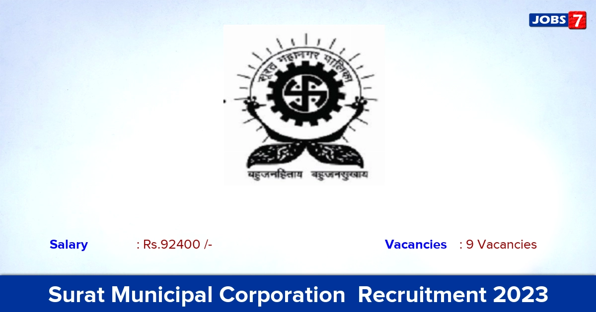 Surat Municipal Corporation  Recruitment 2023 - Apply Offline for Senior Resident Jobs