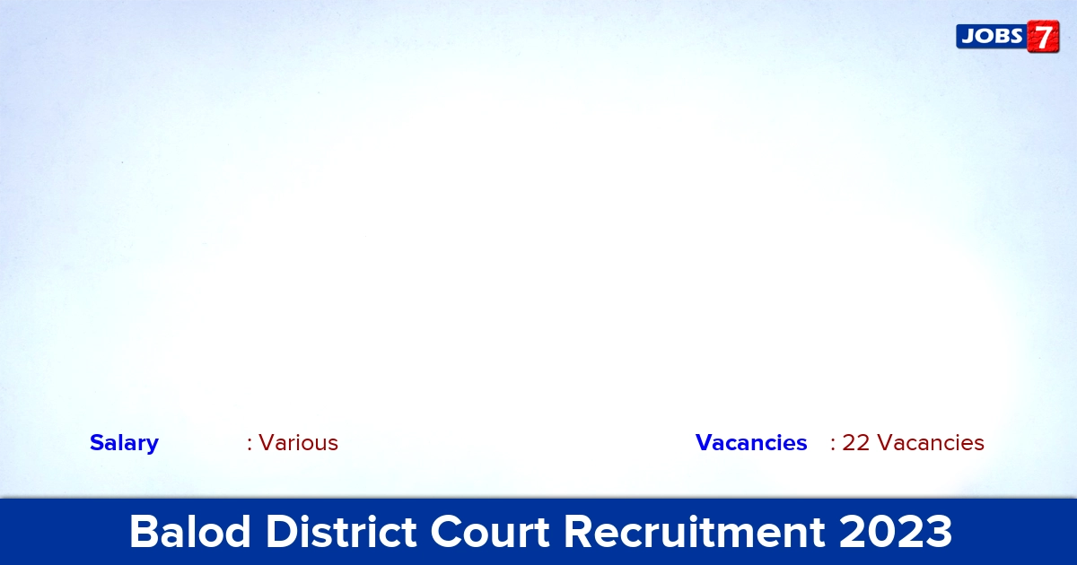 Balod District Court Recruitment 2023 - Apply Offline for 22 Chowkidar, Sweeper Vacancies