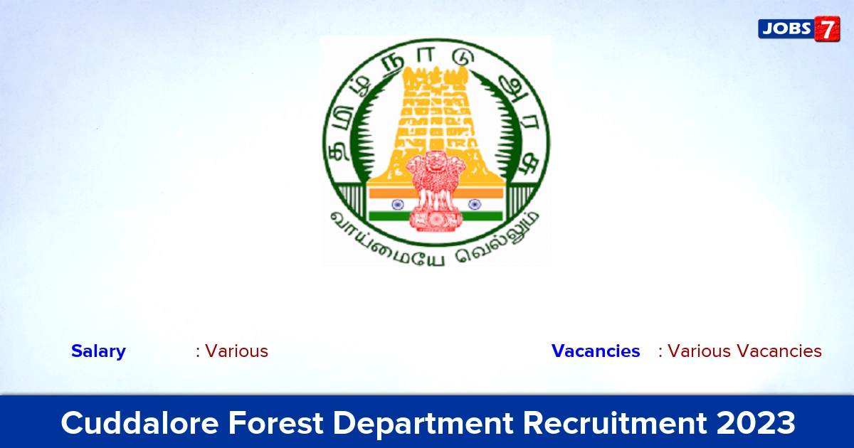 Cuddalore Forest Department Recruitment 2023 - Apply for DEO, Technical Assistant Vacancies