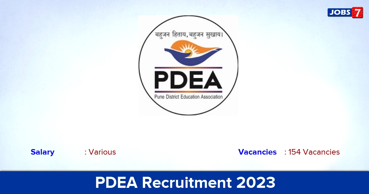 PDEA Recruitment 2023 - Apply Offline for 154 Assistant Professor Vacancies