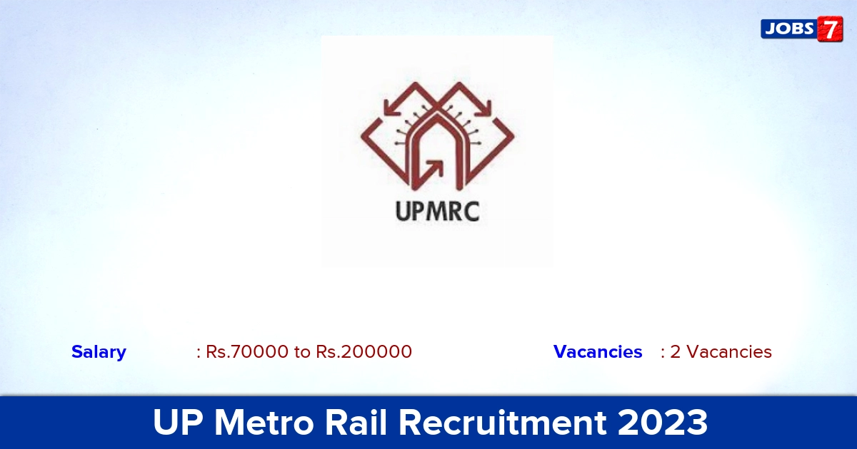 UP Metro Rail Recruitment 2023 - Apply Offline for Deputy Chief Architect Jobs