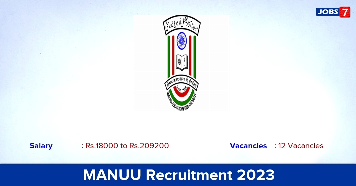 MANUU Recruitment 2023 - Apply Online for 12 Non-Teaching Vacancies