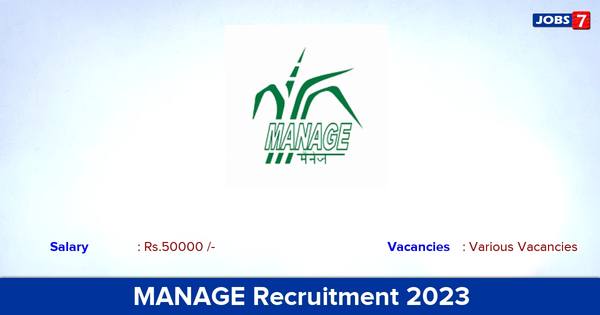 MANAGE Recruitment 2023 - Apply Offline for Outreach Specialist Vacancies