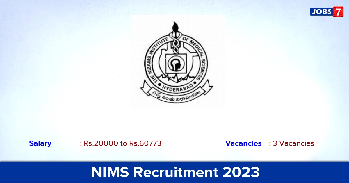 NIMS Recruitment 2023 - Apply Offline for Senior Research Officer Jobs