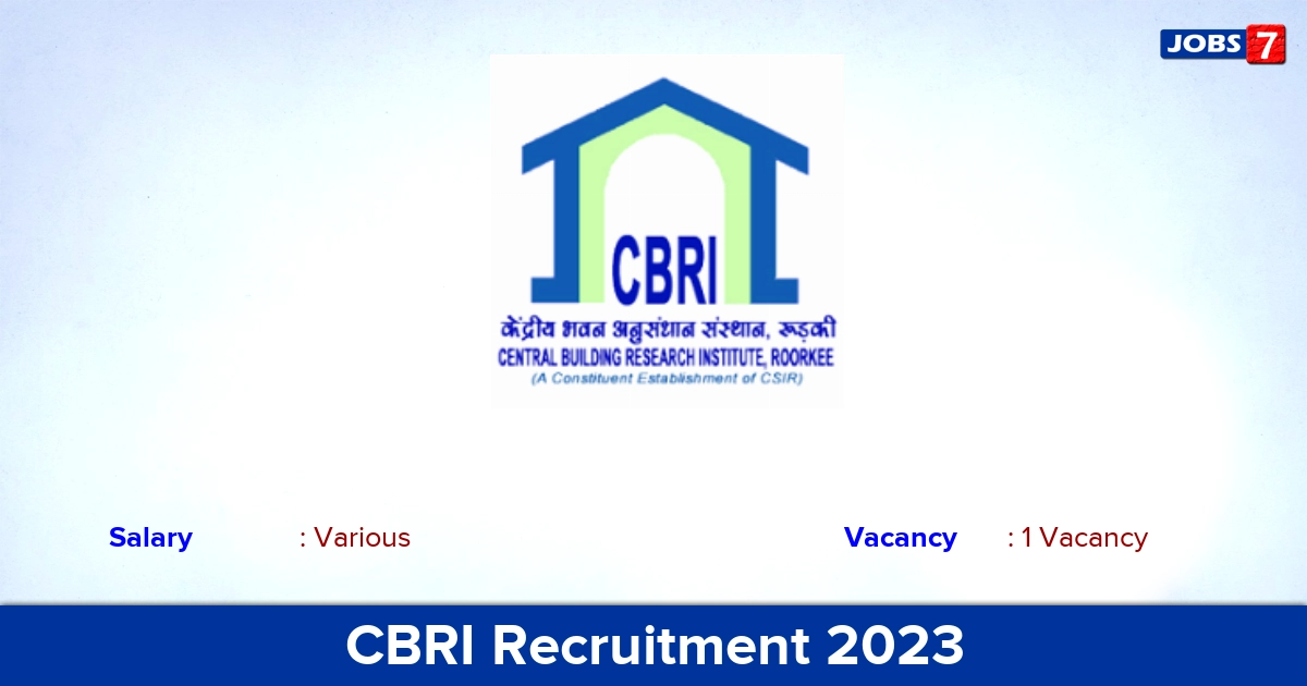 CBRI Recruitment 2023 - Apply for Consultant Jobs By Email