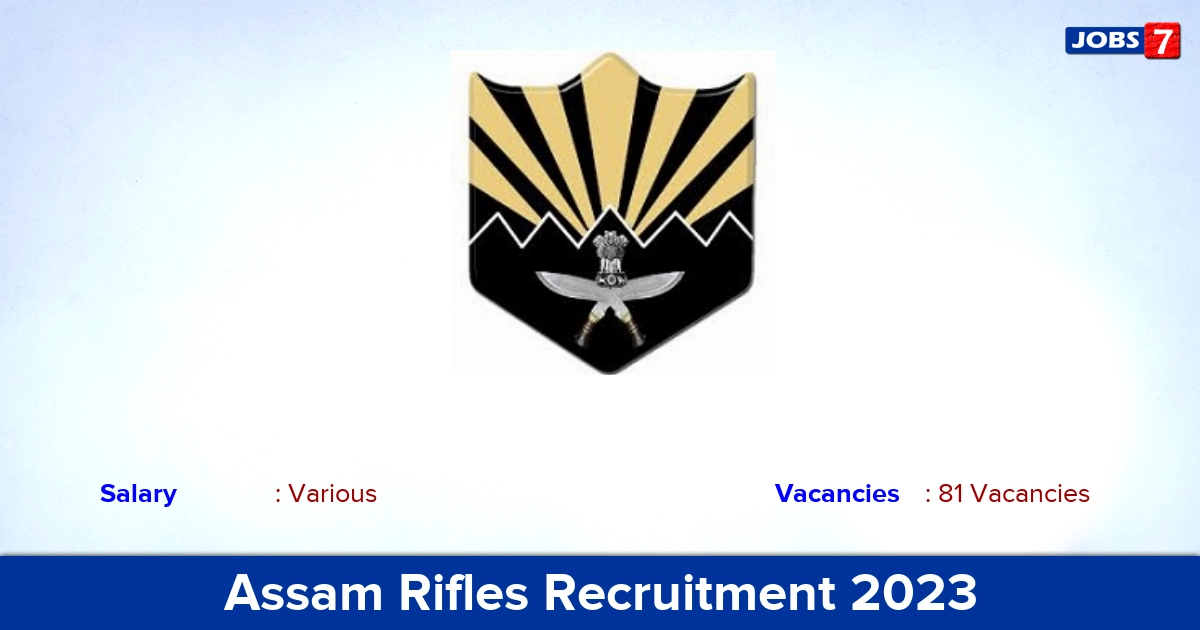 Assam Rifles Recruitment 2023 - Apply Online for 81 Rifleman Vacancies