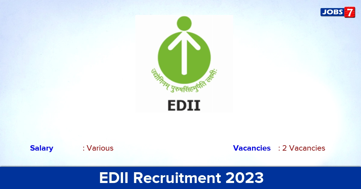 EDII Recruitment 2023 - Apply Online for Monitoring and Evaluation Specialist Jobs