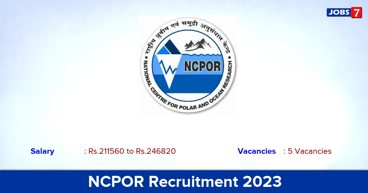 NCPOR Recruitment 2023 - Apply Online for Medical Officer Jobs