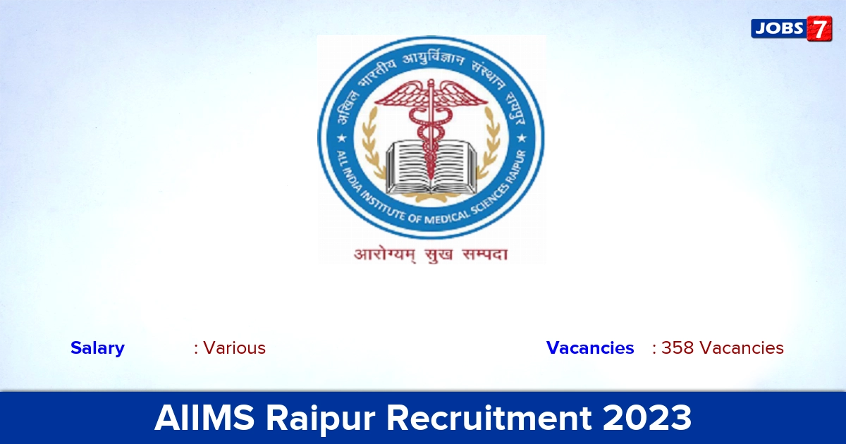 AIIMS Raipur Recruitment 2023 - Apply Online for 358 Store Keeper & Clerk Vacancies