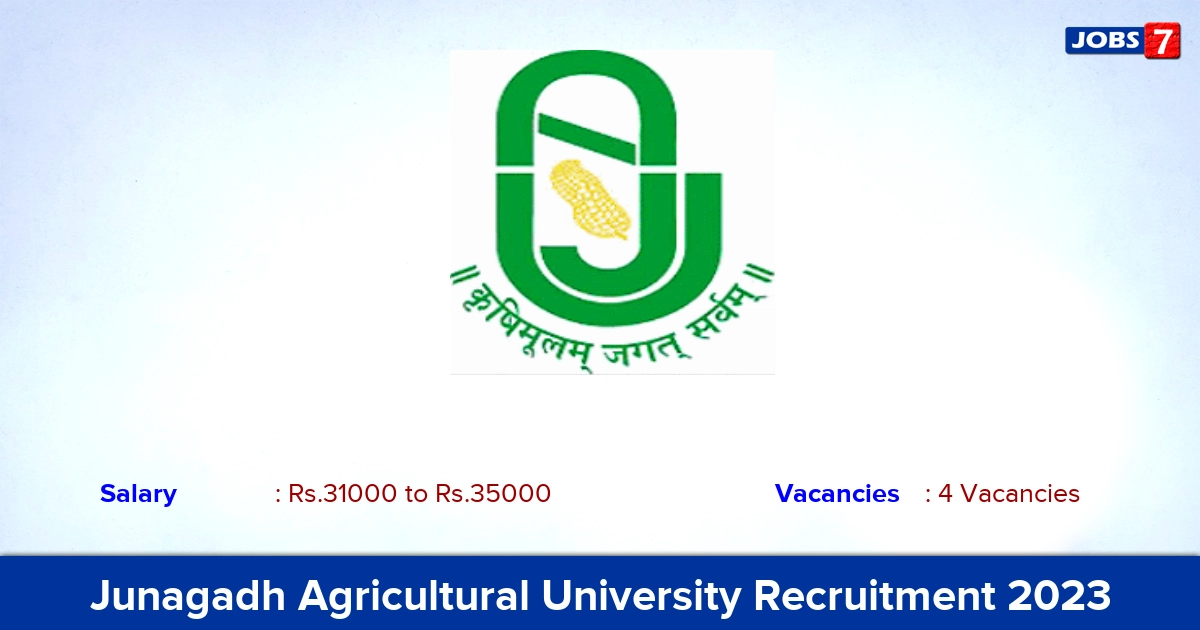Junagadh Agricultural University Recruitment 2023 - Apply Offline for JRF Jobs