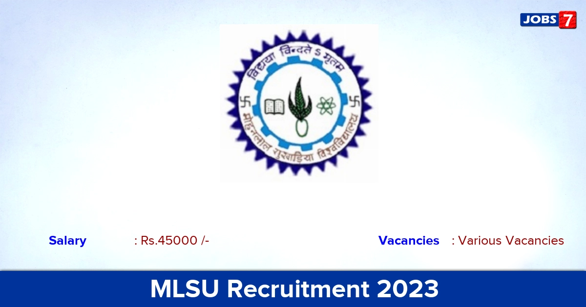 MLSU Recruitment 2023 - Apply Offline for Guest Faculty Vacancies